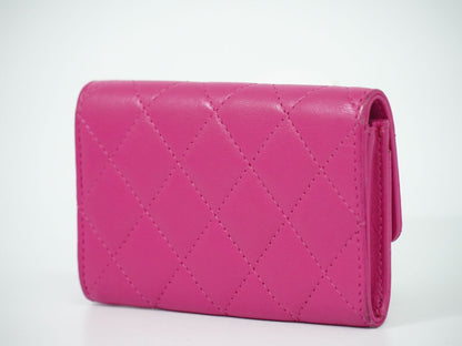 CHANEL ココマーク マトラッセ カードケース ピンク