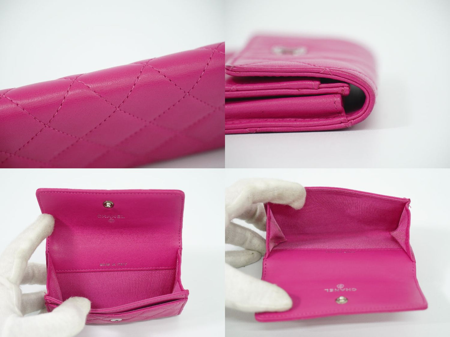 CHANEL ココマーク マトラッセ カードケース ピンク