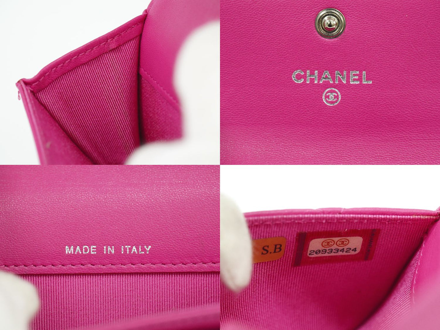 CHANEL ココマーク マトラッセ カードケース ピンク