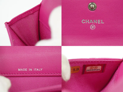 CHANEL ココマーク マトラッセ カードケース ピンク