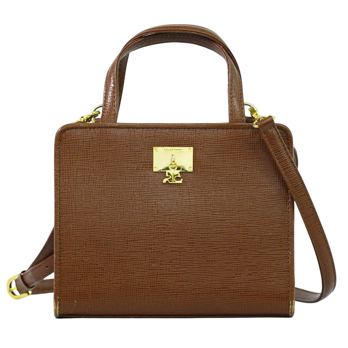 Courreges 2WAY ショルダーバッグ ブラウン