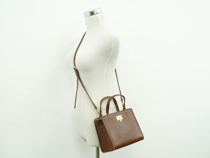 Courreges 2WAY ショルダーバッグ ブラウン