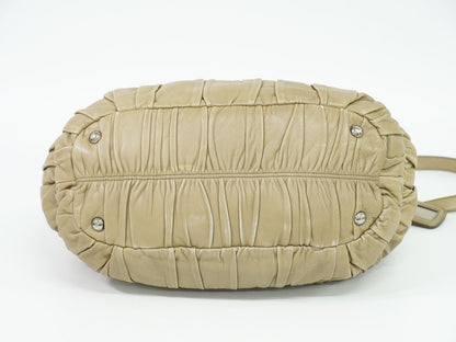 PRADA ナッパゴーフル 2WAY ショルダーバッグ ベージュ BN1789