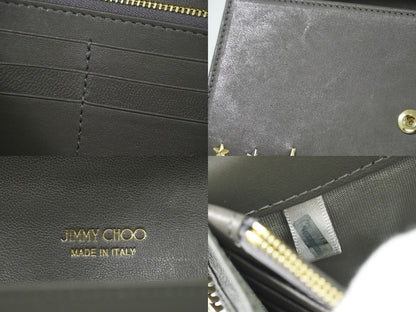 JIMMY CHOO スタースタッズ ショルダーウォレット 長財布 グレー