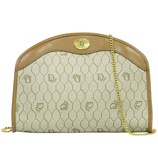 Christian Dior ハニカム柄 ショルダーバッグ ベージュ