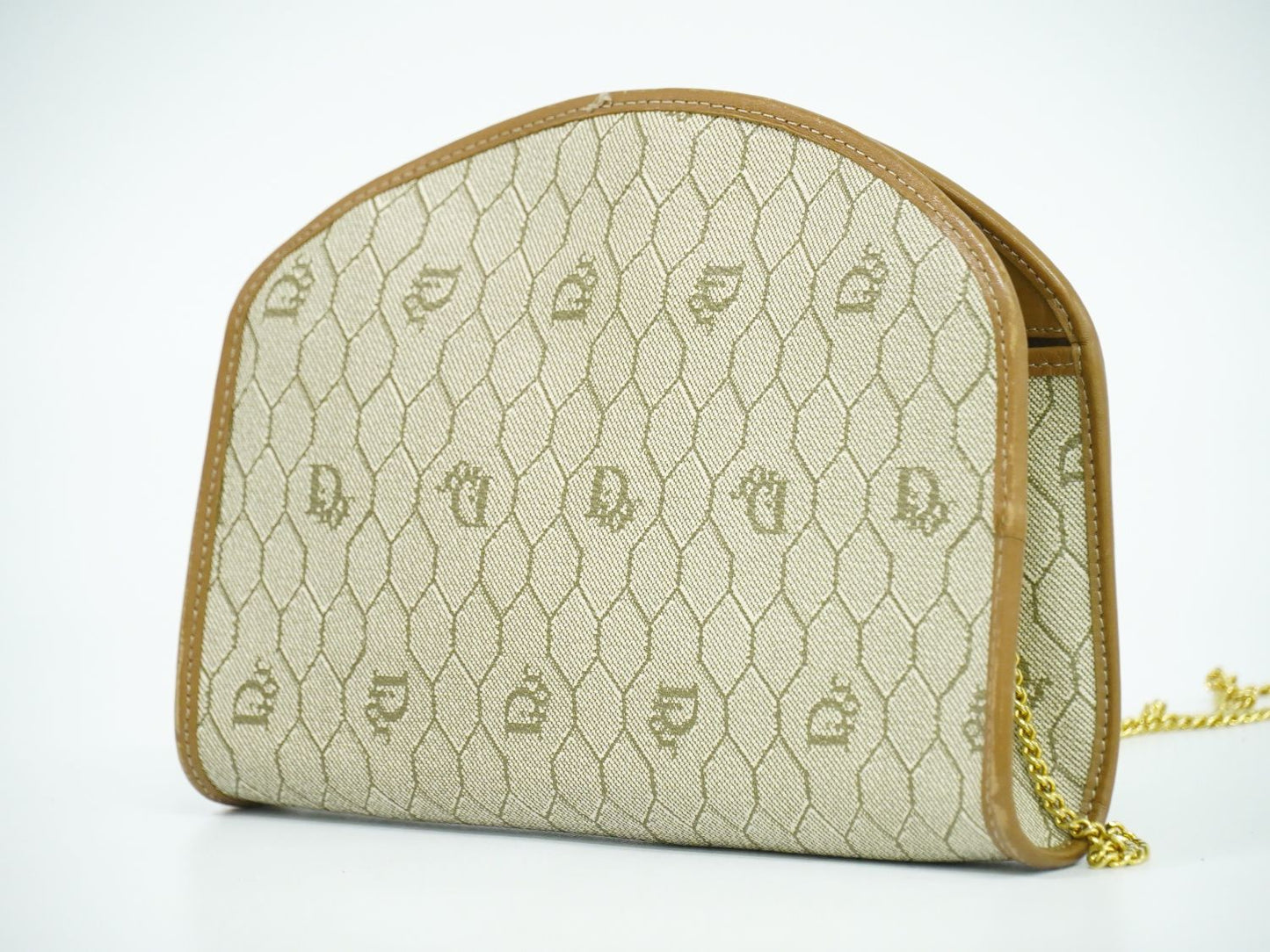 Christian Dior ハニカム柄 ショルダーバッグ ベージュ