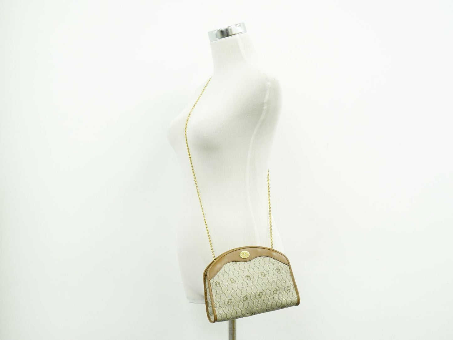 Christian Dior ハニカム柄 ショルダーバッグ ベージュ