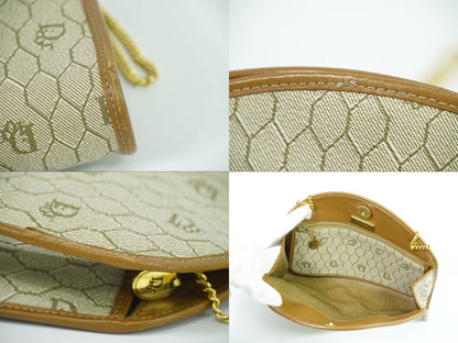 Christian Dior ハニカム柄 ショルダーバッグ ベージュ