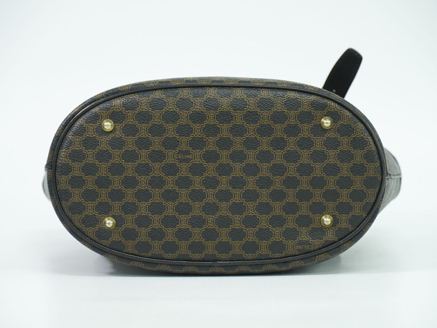 CELINE マカダム ショルダーバッグ ブラック ブラウン