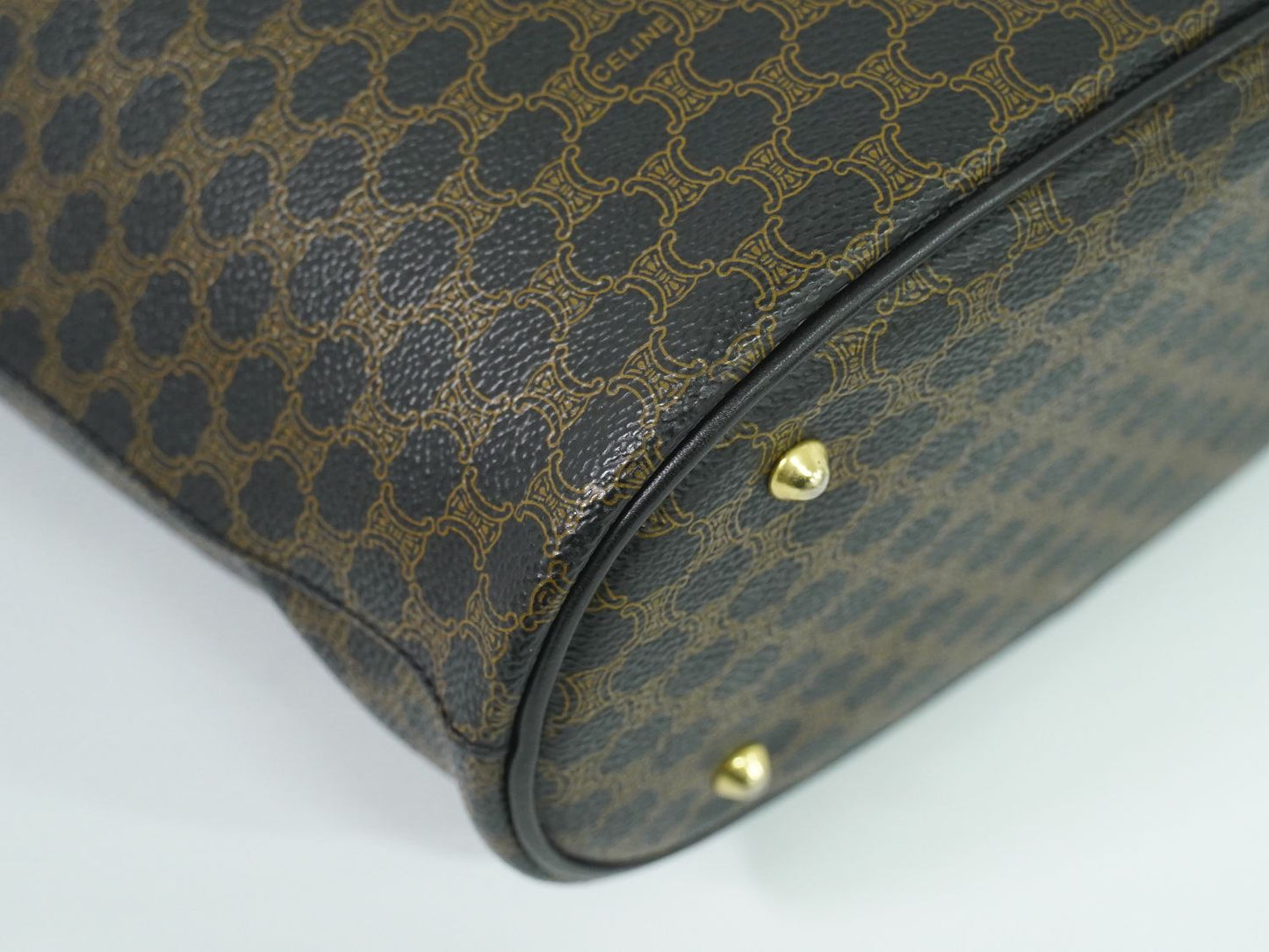 CELINE マカダム ショルダーバッグ ブラック ブラウン