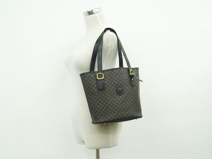 CELINE マカダム ショルダーバッグ ブラック ブラウン