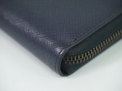 PRADA サフィアーノ レザー 長財布 ネイビー