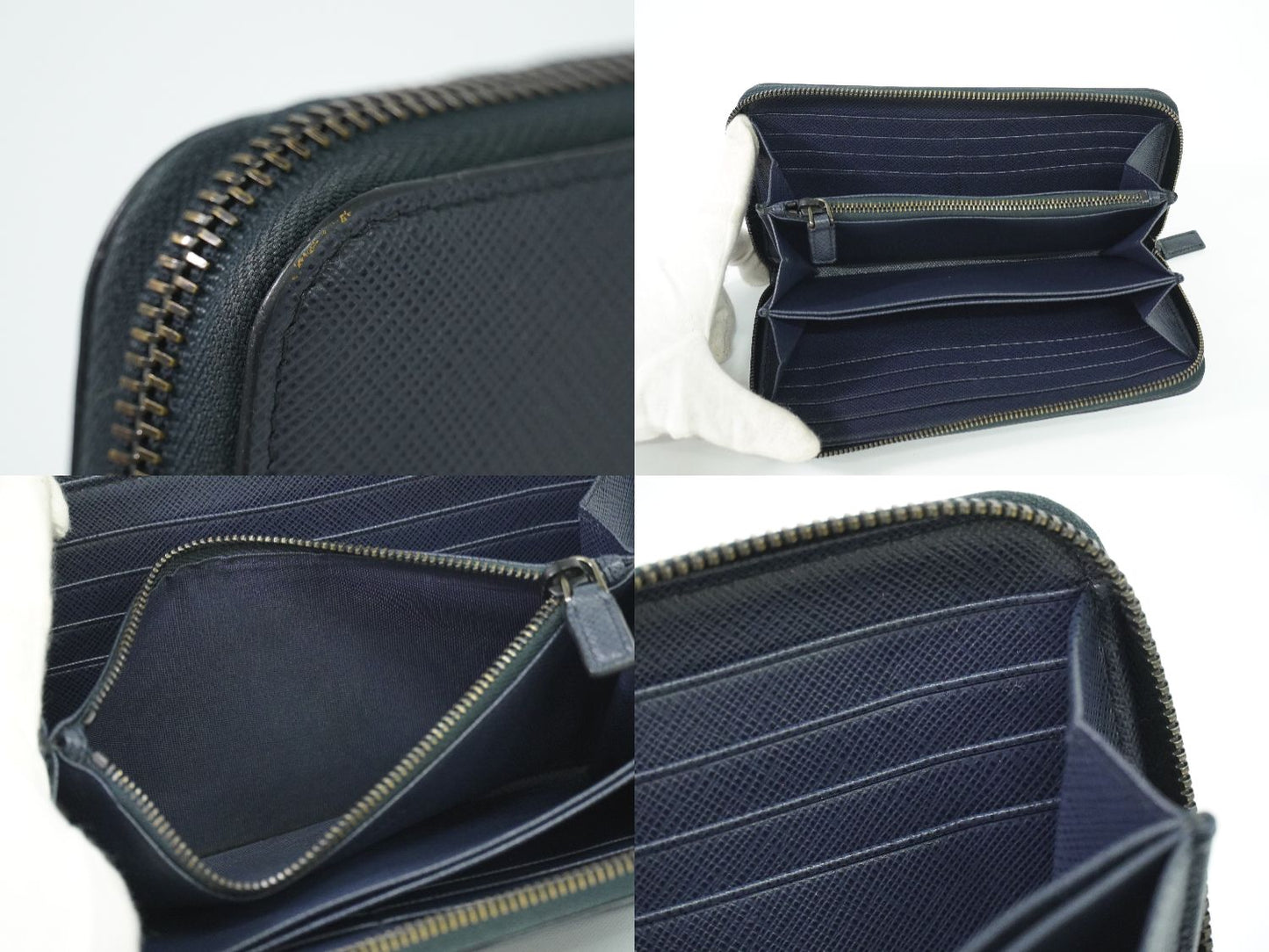 PRADA サフィアーノ レザー 長財布 ネイビー