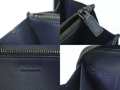 PRADA サフィアーノ レザー 長財布 ネイビー
