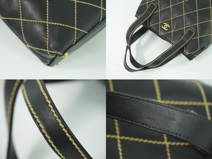 CHANEL ワイルドステッチ ココマーク トートバッグ ブラック