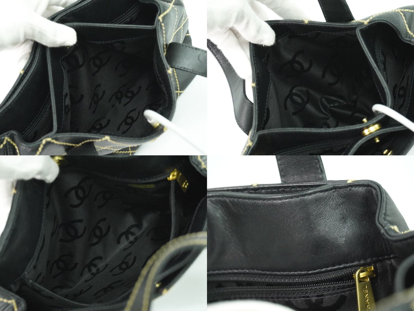 CHANEL ワイルドステッチ ココマーク トートバッグ ブラック