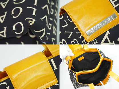 BVLGARI ロゴマニア ショルダーバッグ ブラック オレンジ