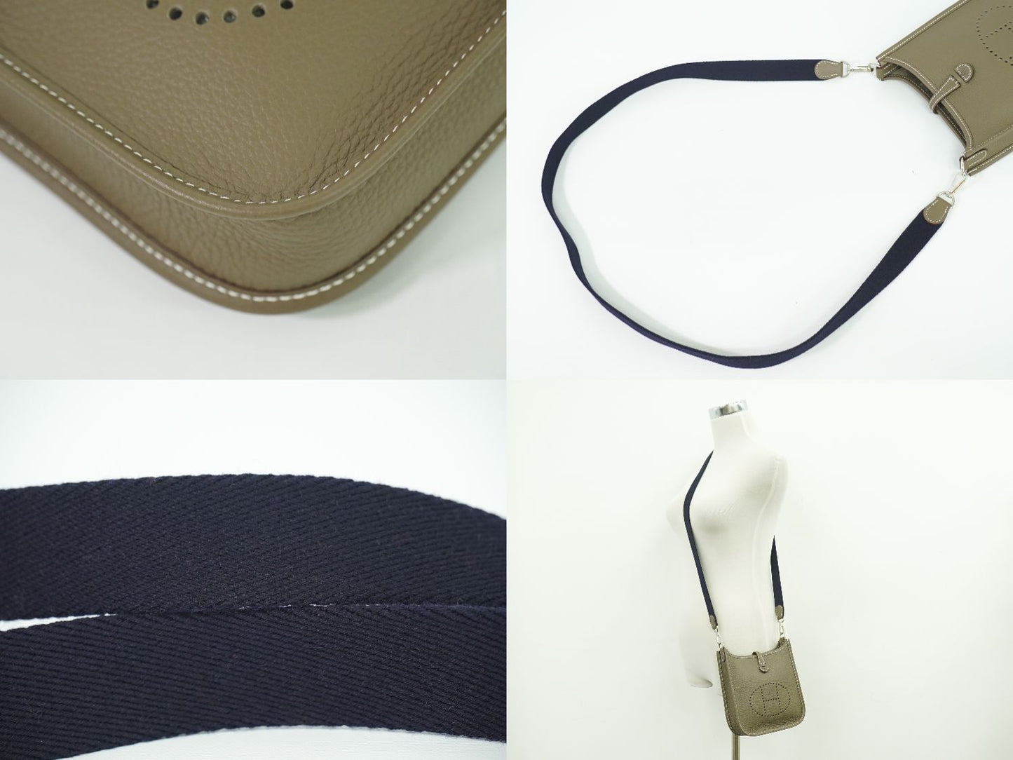 HERMES エヴリン TPM トリヨンクレマンス レザー ショルダーバッグ B刻 エトゥープ