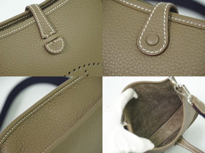 HERMES エヴリン TPM トリヨンクレマンス レザー ショルダーバッグ B刻 エトゥープ