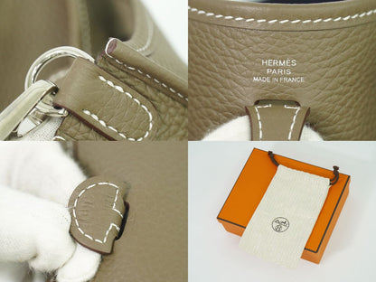 HERMES エヴリン TPM トリヨンクレマンス レザー ショルダーバッグ B刻 エトゥープ