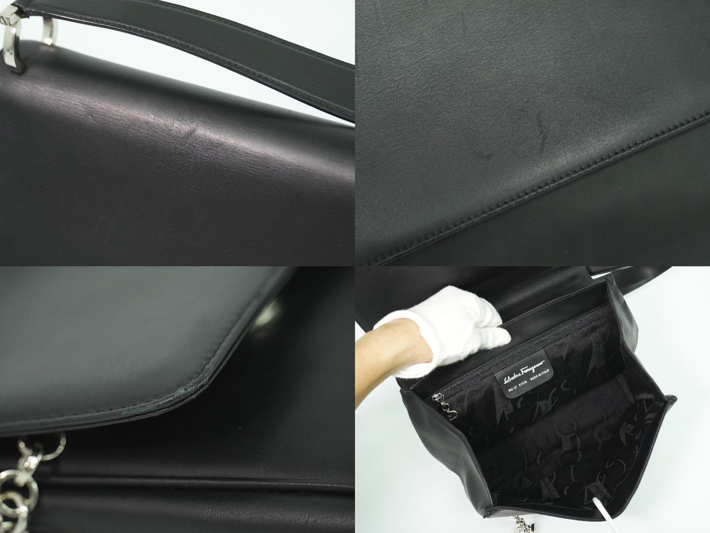 Salvatore Ferragamo ガンチーニ ショルダーバッグ ブラック