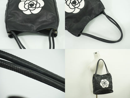 CHANEL カメリア ショルダーバッグ ブラック