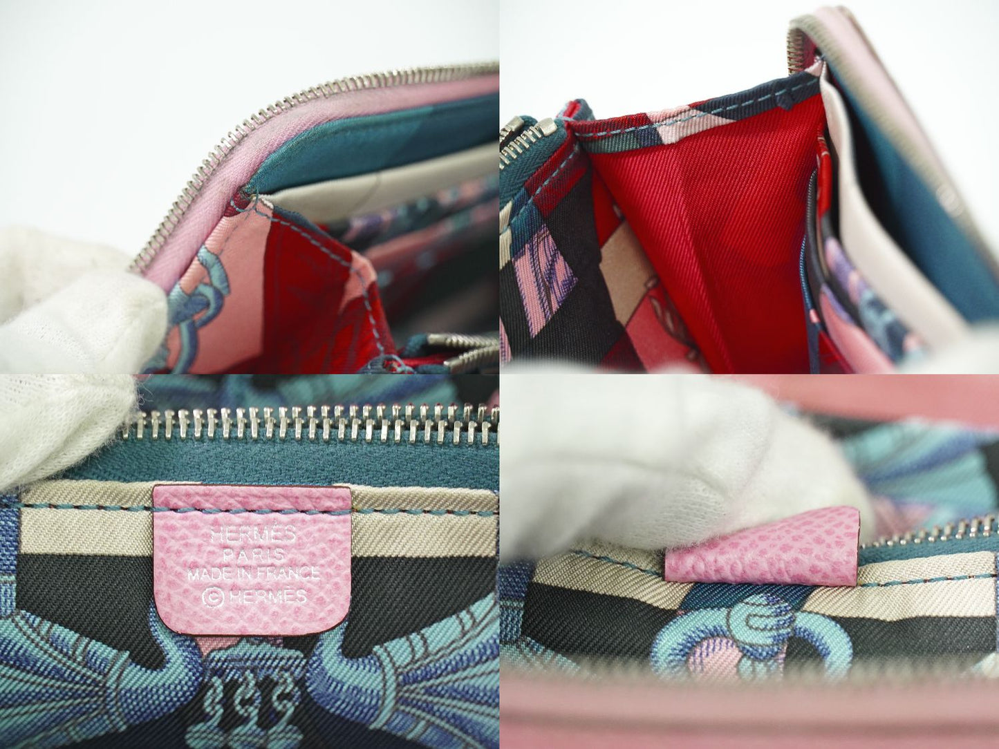 HERMES アザップ シルクイン ロング 長財布 ピンク