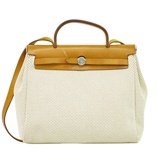 HERMES エールバッグ PM 2WAY ショルダーバッグ □F刻 2002年 ベージュ ブラウン