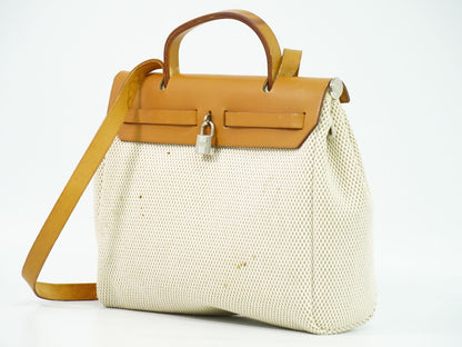 HERMES エールバッグ PM 2WAY ショルダーバッグ □F刻 2002年 ベージュ ブラウン