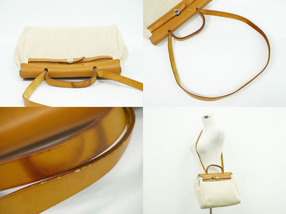 HERMES エールバッグ PM 2WAY ショルダーバッグ □F刻 2002年 ベージュ ブラウン