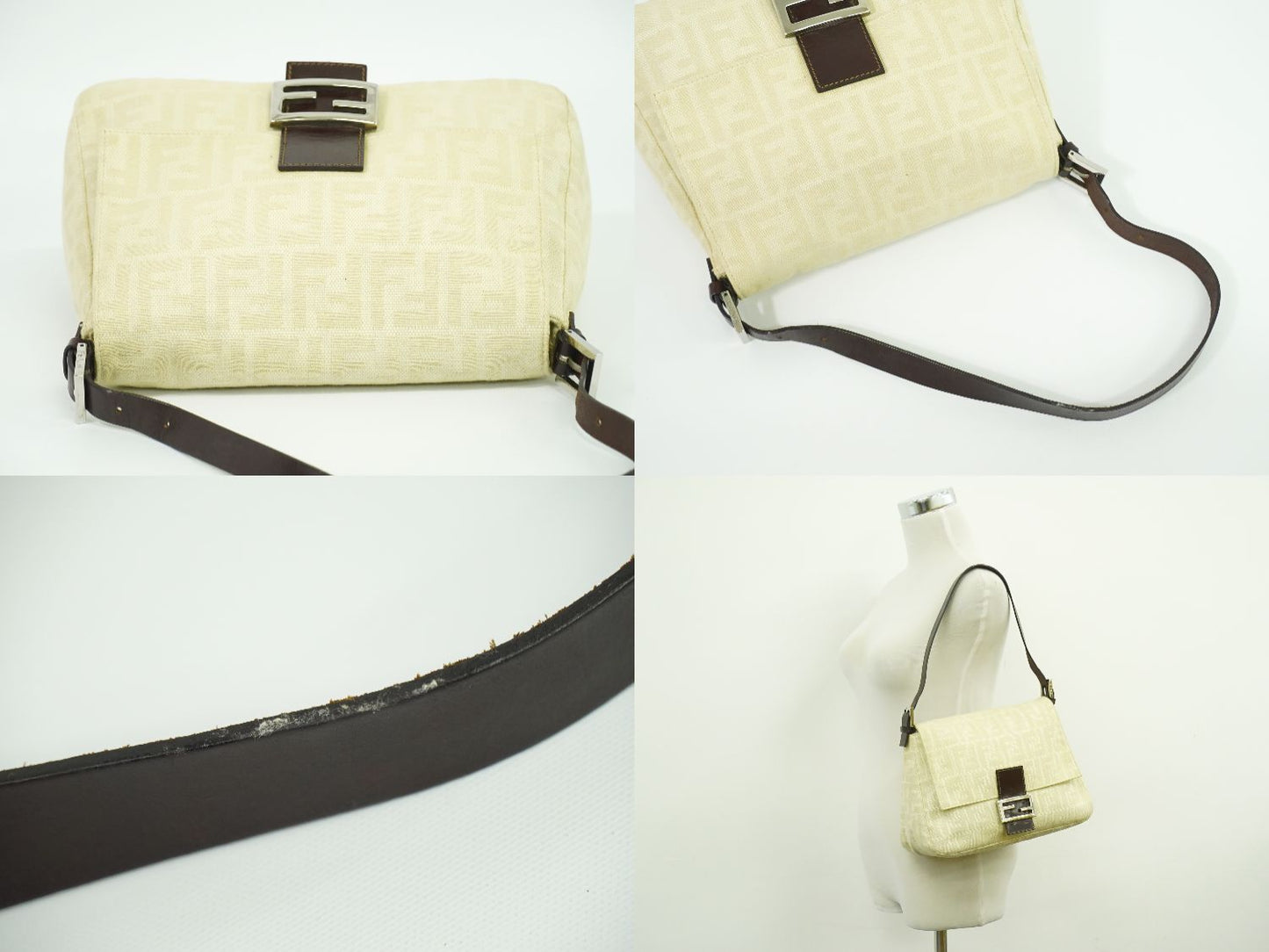 FENDI ズッカ マンマバケット ショルダーバッグ ベージュ 26325