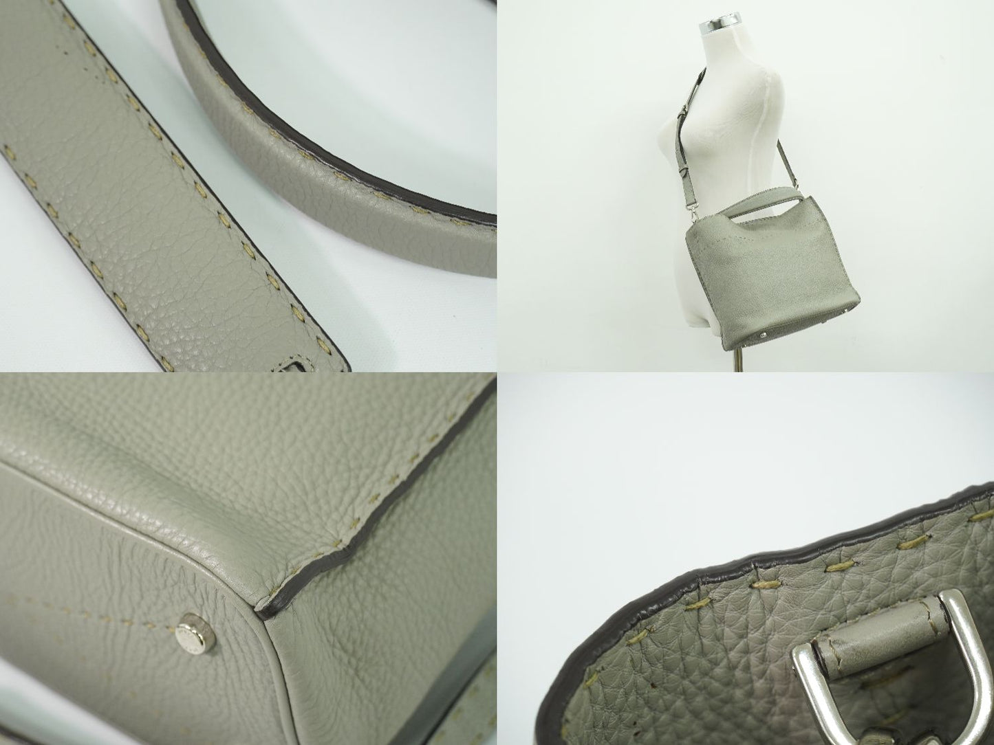 FENDI セレリア アンナ スモール 2WAY ショルダーバッグ グレー 8BT218