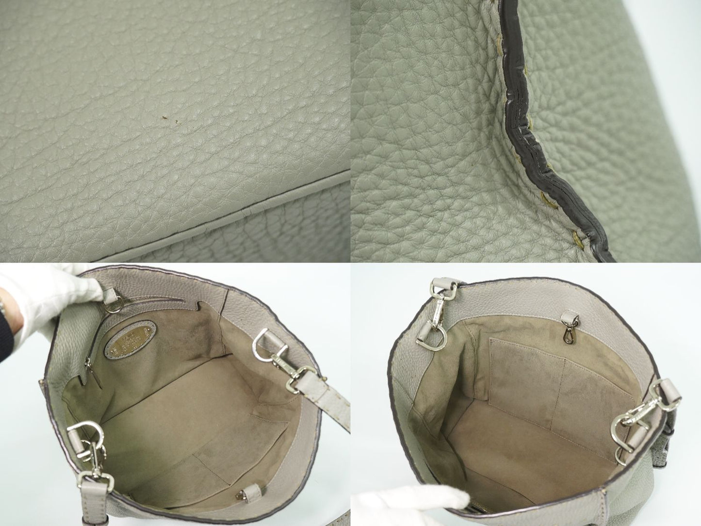 FENDI セレリア アンナ スモール 2WAY ショルダーバッグ グレー 8BT218