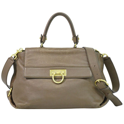 Salvatore Ferragamo ソフィア ガンチーニ 2WAY ショルダーバッグ ブラウン