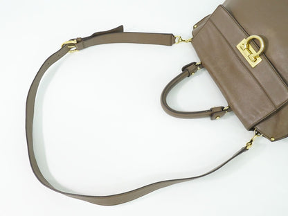 Salvatore Ferragamo ソフィア ガンチーニ 2WAY ショルダーバッグ ブラウン