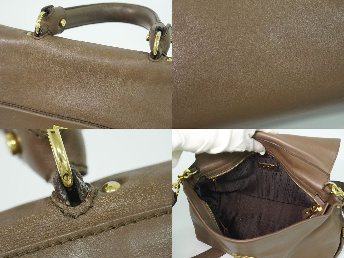 Salvatore Ferragamo ソフィア ガンチーニ 2WAY ショルダーバッグ ブラウン