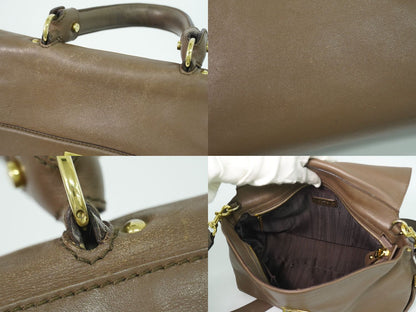 Salvatore Ferragamo ソフィア ガンチーニ 2WAY ショルダーバッグ ブラウン