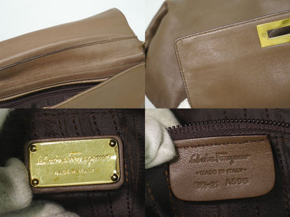 Salvatore Ferragamo ソフィア ガンチーニ 2WAY ショルダーバッグ ブラウン