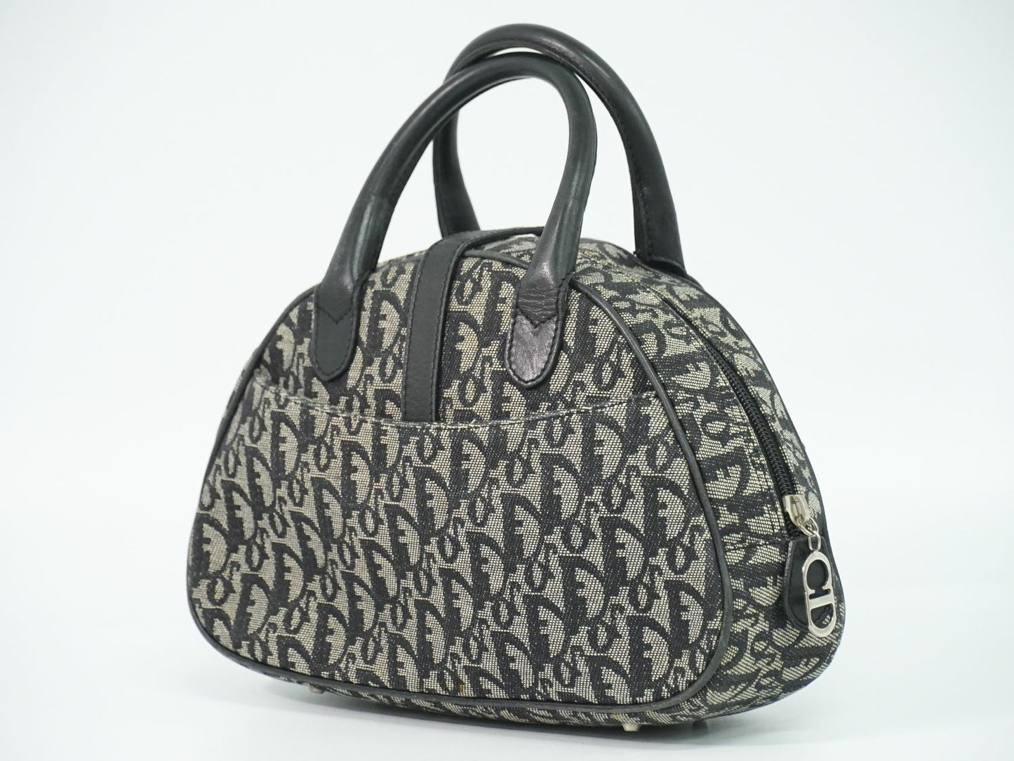 Christian Dior ダブルサドル トロッター ハンドバッグ グレー ブラック