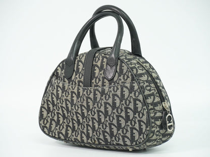 Christian Dior ダブルサドル トロッター ハンドバッグ グレー ブラック