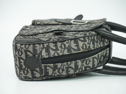 Christian Dior ダブルサドル トロッター ハンドバッグ グレー ブラック