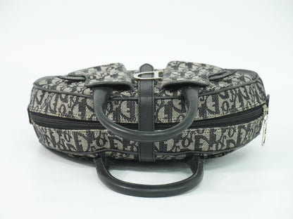 Christian Dior ダブルサドル トロッター ハンドバッグ グレー ブラック
