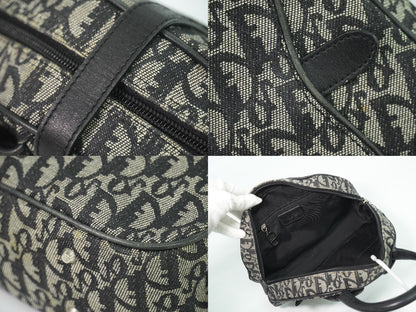 Christian Dior ダブルサドル トロッター ハンドバッグ グレー ブラック