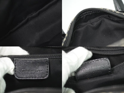 Christian Dior ダブルサドル トロッター ハンドバッグ グレー ブラック