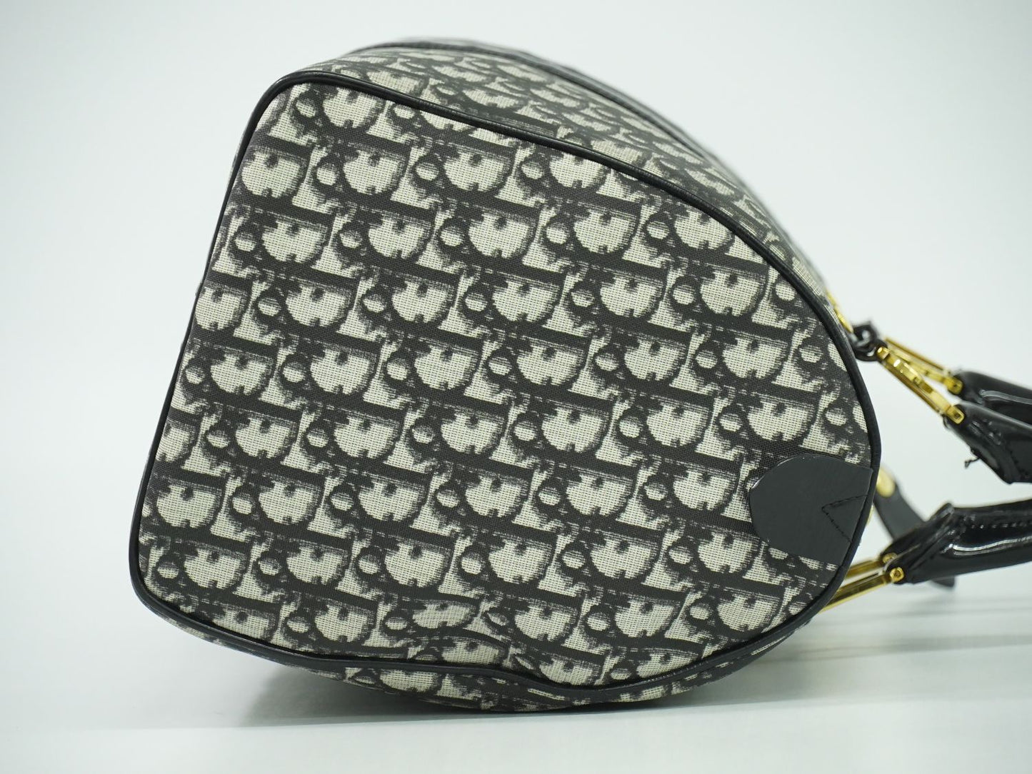 Christian Dior トロッター ボストンバッグ ブラック ホワイト