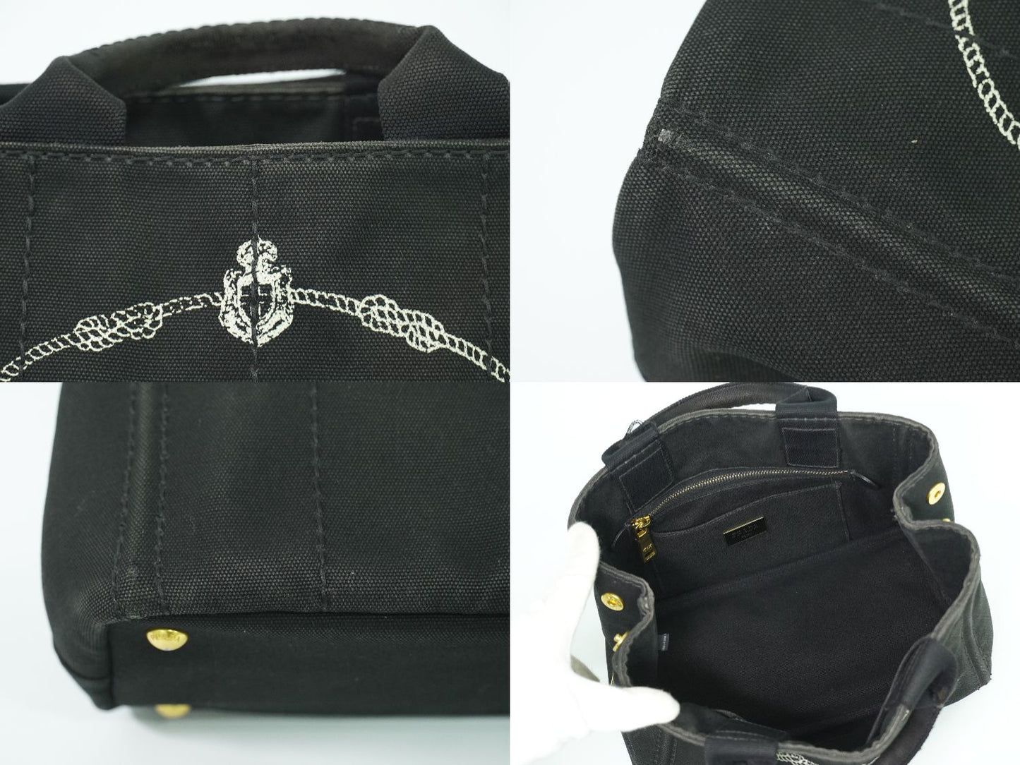 PRADA ミニ カナパ ハンドバッグ ブラック BN2439