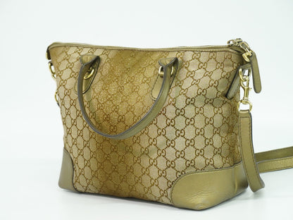 GUCCI ハートビット GGキャンバス 2WAY ショルダーバッグ ブラウン ブロンズゴールド 269957