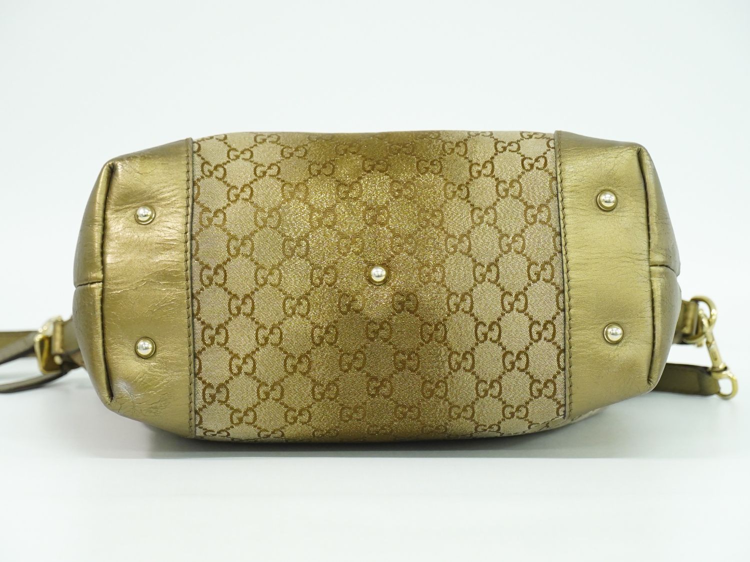 GUCCI ハートビット GGキャンバス 2WAY ショルダーバッグ ブラウン