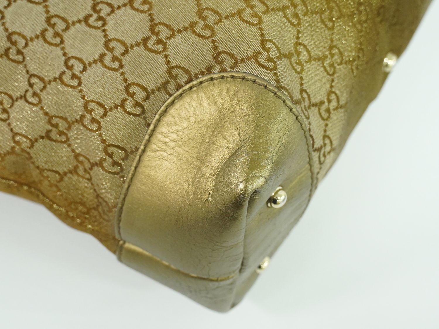 GUCCI ハートビット GGキャンバス 2WAY ショルダーバッグ ブラウン
