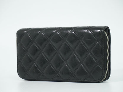 CHANEL パリ ニューヨークライン マトラッセ 長財布 ブラック
